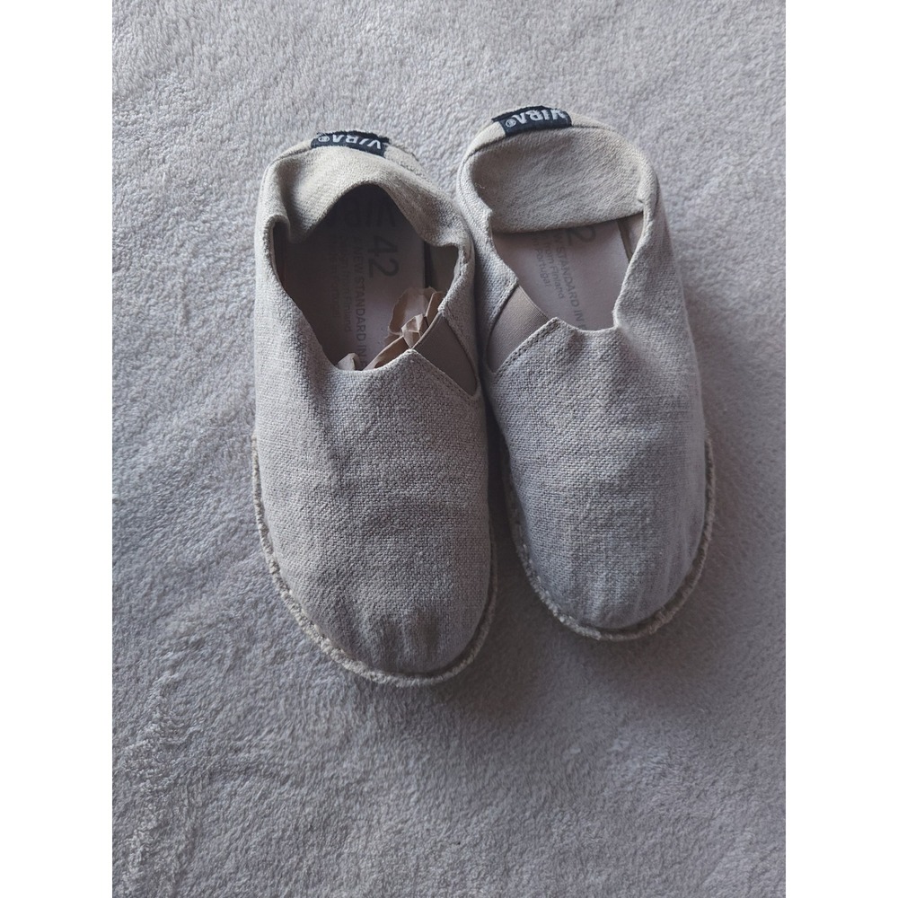 VIBA Zuma Loafers Minimalist Barefoot Slip On 42 Sand Beige Linen Textile Shoes - Picture 2 of 8